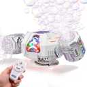 GoGonova Bubble Machine, 30000+ Bubbles/Min Rechargeable Kids Bubble Machine, Big Bubble Blower Maker, 360 Auto Rotation & 2 Speeds, 7-Color LED Lights, Mecha Overlord