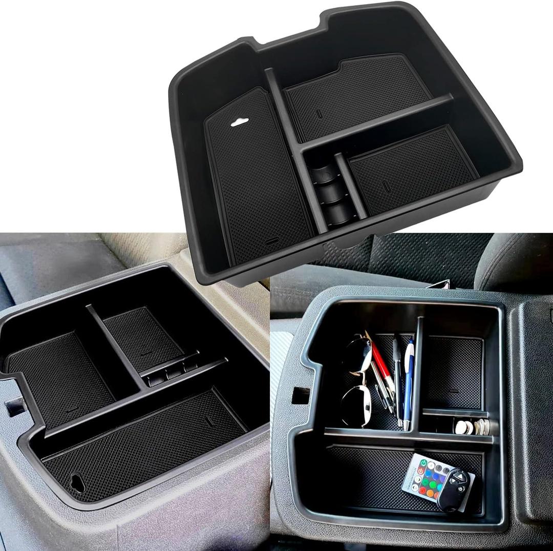 fit for Center Console Organizer Tray 2007-2014 GMC Sierra Chevy Silverado Tahoe Yukon Suburban - GM Vehicles Accessories Replaces 19166288 (Black)