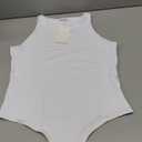 REORIA Butsmooth® Women’s Basic Sexy Sleeveless Racer Back Halter Neck Bodysuit Tank Tops, L White