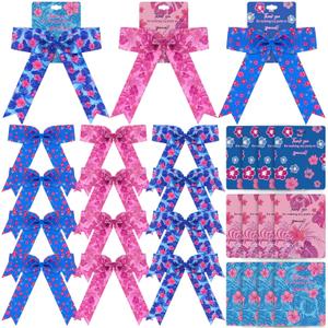 Sureio 15 Set Bohemia Hawaiian Hair Bows Clips 7 Inch Pink and Blue Cartoon Hawaiian Party Favors Hibiscus Hair Clips for Girls Goodie Bag Stuffers Summer Birthday Tropical Hawaii Party Decorations