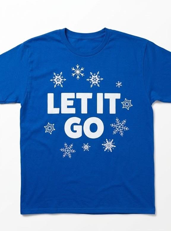 Let It Go, Blue T-Shirt. L Size