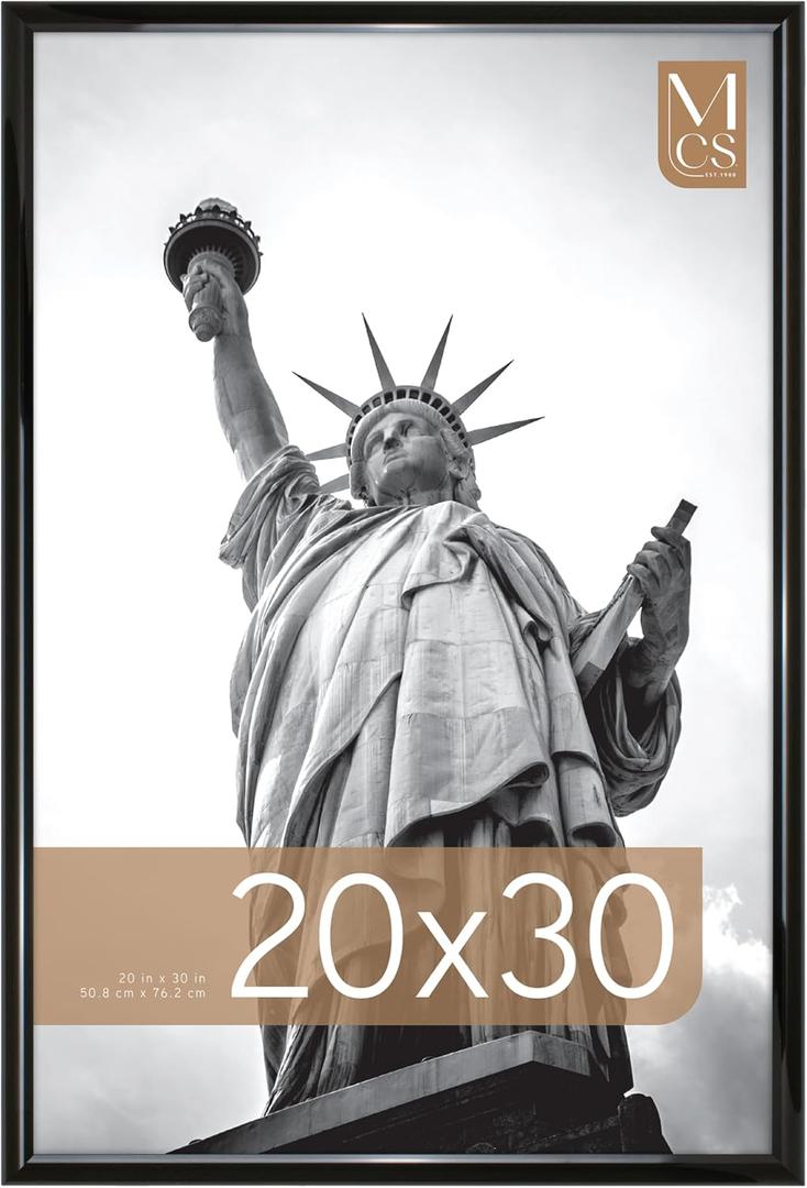 MCS Trendsetter 20x30 Poster Frame Black High-Gloss, Vertical & Horizontal Wall Hanging Large Picture Frame for Photos, Posters & Art Prints (1-Pack)