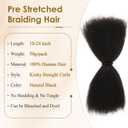DAIXI Braiding Hair Pre Stretched Afro Kinkys Bulk Human Hair for Box Braids and Twists Easily Seperated Natural Soft Yaki Straight Texture Crochet Hair Extensions (1B 50g, 22 Inch)