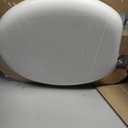 Mayfair Padded Toilet Seat with Chrome Hinges, Soft Vinyl over Wood Core Seat, Made in USA, Round, White