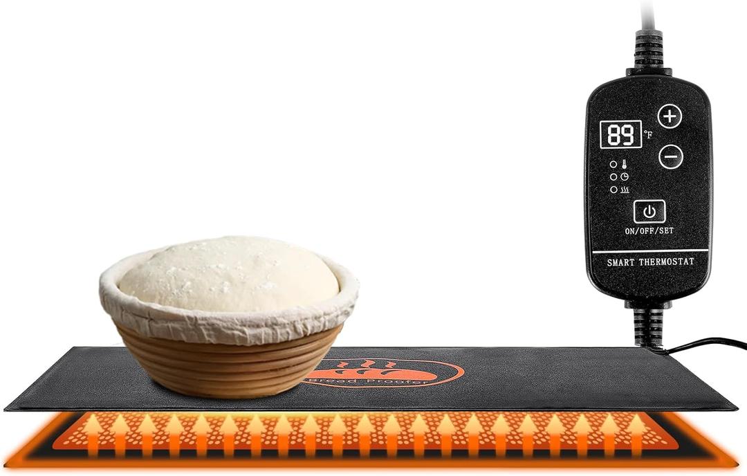 Sourdough Heating Mat, 59-140F Adjustable Thermostat Dough Riser Heating Mat - XL Sourdough Starter Mat, Fermentation Heating Pad (10" x 21") - Warming Proofing Mat for Sourdough