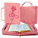 Girls Bible Case, TSWONKS Bible Coves for Girls Bible Cover Women with Shoulder Strap Leather Bible Cover with Zipper for Girl Women Christian Church Kids Pink