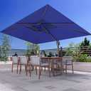 10' X 13' Outdoor Patio Umbrella Large Rectangle Cantilever Umbrella Heavy Duty 360Rotation Offset Umbrella for Garden Deck Pool Patio,Navy Blue
