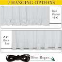 NICETOWN 2 Panels Outdoor Curtains with Grommet & Back Tab on top and Bottom for Patio Waterproof, Windproof Privacy Sound & Light Reducing for Cabana with Fixed Rope, W52 x L72, Greyish White