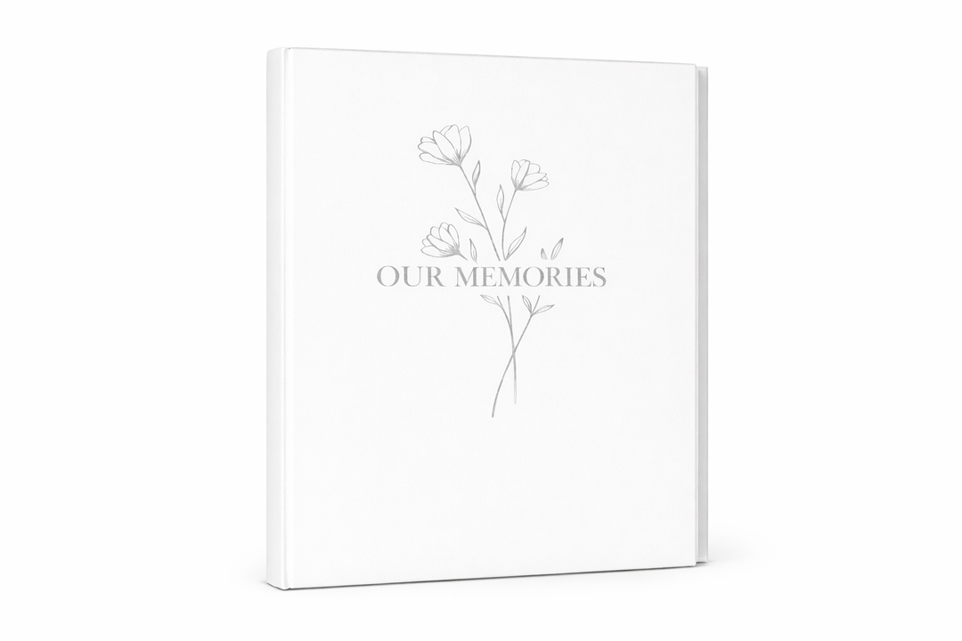 Lanpn Wedding Photo Album 4x6 1000 Pocket Photos Slip in, Linen Cover Large Capacity Newlywed Marriage Album Hold 1000 Horizontal Vertical Photos (Flower Our Memories, White)