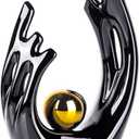 XMGZQ Abstract Ceramic Statues and Sculptures, Black and Gold Art Ceramic Statues, Modern Home Decor for Living Room, Dining Table, Coffee Table, Shelf, Entrance, Home Desktop Sculpture Home Decor (Small)