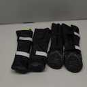 4 PCS Dog Boots Waterproof Dog Shoes with Reflective, Anti-Slip Pet Paw Protectors for Snowy, Rainy and Hot Pavement, Black, Large