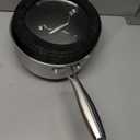 COOKER KING 3 Quart Stainless Steel Saucepan, Nonstick Sauce Pan, Ceramic Suce Pot with Tempered Glass Lid, Induction Pot Compatible with All Cooktops, Dishwasher & Oven Safe(PFAS/PFOA/PTFE Free)