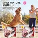 4 x Apasiri Interactive Dog Toys for Large & Medium Dogs: 3.5" Bacon Flavored Squeaky Balls for Dogs, Tough Durable Spiky Rubber Bouncy Dog Toys Balls, Floating Outdoor Fetch Dog Toy, Pink Dog Balls Gifts
