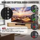 192KHz HDMI ARC to Optical Audio Adapter, HDMI ARC Cable for Soundbar to TV, Plug & Play Optical Audio to HDMI A RC Converter, Optical Audio Splitter Support for PCM/LPCM/Dolby 5.1/DTS 5.1[No CEC]