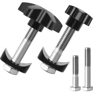 2 Sets Drive Walker Parts Replacement Knobs Kits, Compatible with Various Foldable Rollator Models (Includes 1.34" and 1.73" M6 Screw Rods, 0.75" Half-Round Washers, Cross and Star-Shaped Knobs)