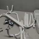 Pipishell 3 Tier Mesh Utility Cart, Rolling Metal Organization Cart with Handle and Lockable Wheels, Multifunctional Storage Shelves for Kitchen Living Room Office White