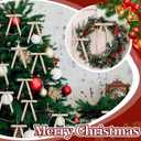 30 Pcs Christmas Velvet Wreath Bow, 5 x 7 Inch Vintage Velvet Ribbon Bows Rustic Crafts Gift Bows for Indoor Outdoor Wreaths Garland Holiday Xmas Tree Wrapping Crafts (Beige, Width of 5/8")