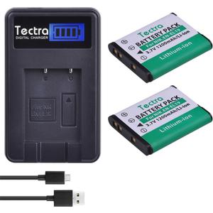 Tectra 2Pcs EN-EL19 NP-BJ1 Battery + LCD Charger for Nikon Coolpix A100 S32 S33 S100 S2500 S2750 S3100 S3200 S3300 S3400 S3500 S4100 Digital Cameras