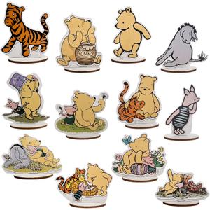 The Winnie Bear Wooden Table Centerpieces for Birthday Party/Baby Shower Decorations, Set of 12