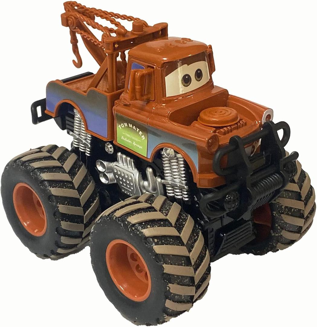 12 Styles Movie Cars 3 Black Storm Jackson Lightning McQueen Curz Mater Giant Wheels Cars 155 Diecast Vehicles Toys Set Children Car Toy (Mater)