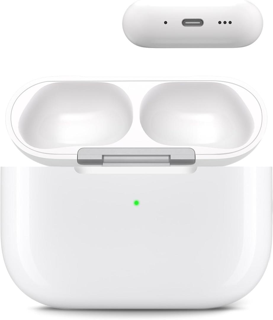 Jinstyles Charging Case Replacement for AirPods Pro 3 - Wireless Charger Case Compatible with Air Pods Pro 3rd Generation with Touch-Control Bluetooth Pairing Sync & 450mAh Battery (White)