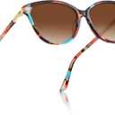AVAWAY Womens Cat Eye Sunglasses Polarized - Stylish Acetate Frame UV400 Protection for Driving Travel Summer Outings (B7: Red Tortoise + Gradient Brown Lens)