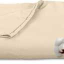 Royale Linens 300 Thread Count 100% Long Staple Combed Cotton Flat Sheet - Super Soft - Top Sheets - Twin Flat Sheet Sold Separately - Breathable, Cool & Crisp Percale Sheets Only (Twin, Cream)