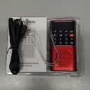 PRUNUS J-328 Mini Portable Pocket FM Radio MP3 Walkman Radio with Recorder, Gifts for Mom, Lock Key, SD Card Player, Rechargeable Battery Operated(NO AM) Red