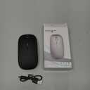 Wireless Bluetooth Rechargeabe Mouse for Laptop/iPad/iPhone/Mac(iOS 13.1 and Above)/Android PC,Led Slim USB Quiet Mice with Windows/Linux/Notebook/Mac/MacBook Air (Black)