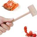 12 Pack Wooden Crab Mallets Natural Hardwood Crab Hammers Lobster Seafood Crackers