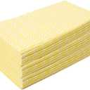 KMAKII 80 Pack Disposable Dish Cloths Heavy Duty Reusable Cleaning Wipes Dish Rags For Kitchen, 14 x 21 inches - Yellow