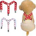 2Pcs Adjustable Dog Suspenders - Diaper Keeper for Female Dogs (Medium)