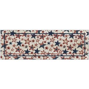 Artoid Mode America Stars Memorial Day Runner Rug, 4th of July Patriotic Home Decor Low-Profile Non-Slip Washable Area Rug for Entryway Bedroom Kitchen Laundry Room Indoor 2x6 Feet