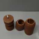 Girimax Brown Ribbed Flameless Pillar Candles with Remote, Real Wax Flickering Battery LED Candles Christmas Decor Gift Set of 2