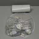 2 Pack Plug in Pendant Light, Hanging Light with 15Ft Clear Cord, On/Off Switch, White Fabric Lamp Shade, Hanging Light Fixture for Bedroom, Kitchen,