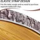 Farmhouse Round Fitted Table cover with Elastic Waterproof Outdoor Indoor Vinyl Tablecloth Washable Wipeable Table Cloth for Picnic Camping Party (Wood, Fits up to 36" - 44" Diameter)