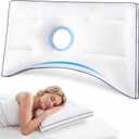 Ear Piercing Pillow for Side Sleepers - Relieves Ear Pain & Pressure, Supports Piercing & Surgery Recovery, Adjustable Cotton Fill with Ergonomic Ear Hollow, Washable Cover