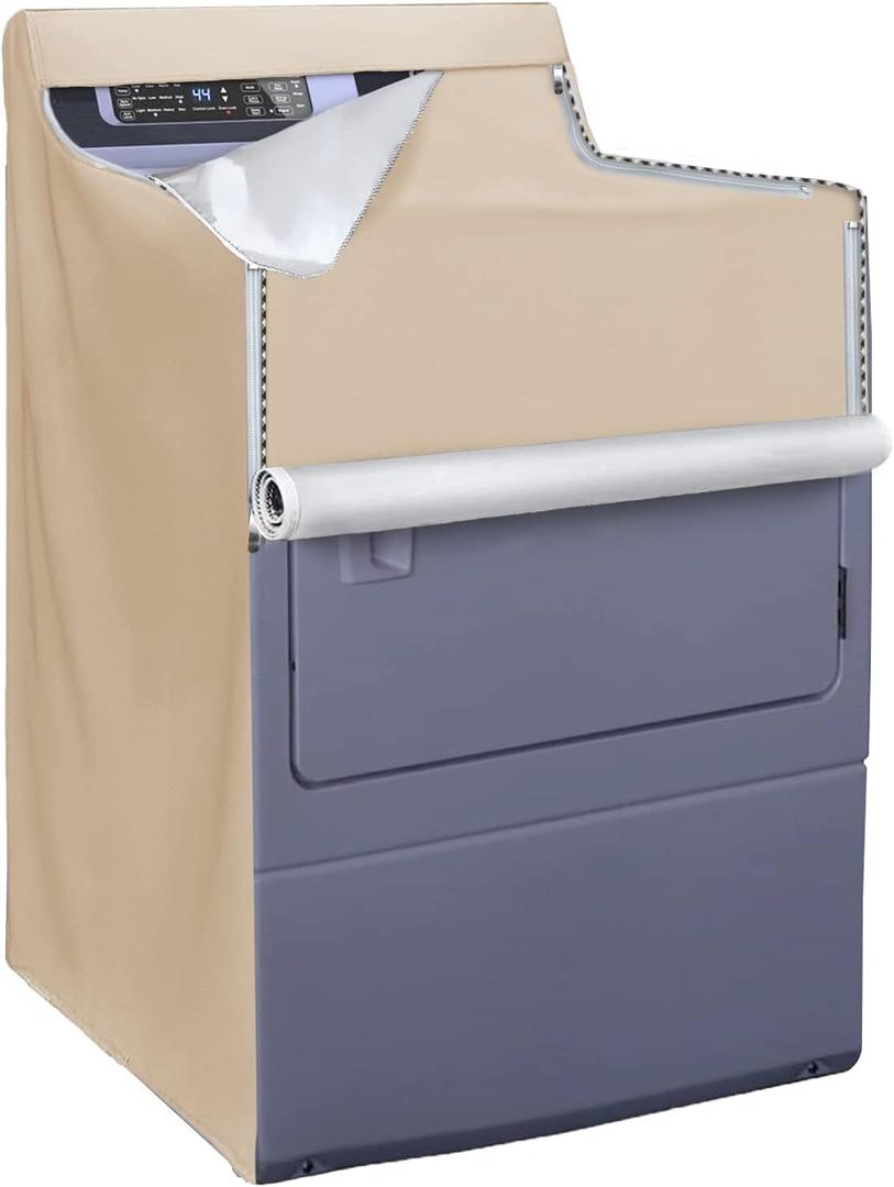 MBOOM Washer and Dryer Covers, 600D Oxford Waterproof Dust-proof Washer Cover, Full Protection, Suitable for Front-loading Washing Machines and Top-loading Washing Machines, 29W x 28 D x 40H (Khaki)