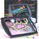 Marvin's Magic - Glow Art - LED Doodle Board for Children - Light Up Drawing Pad, with Glow in The Dark Colouring Pens - Battery Powered Magic Drawing Tablet - Light Up Tracing Pad Suitable for 5+