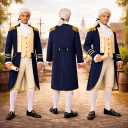 Cilxdr Founding Father Costume for Men Colonial Costume Outfit Revolutionary War General Uniform for Halloween DressUp 3XL