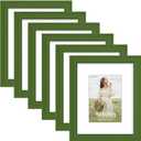 PEALSN 8x10 Picture Frame Set of 6, Wall or Tabletop Display, Green