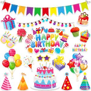 Hoteam 21 Pcs Happy Birthday Refrigerator Magnets Birthday Cruise Door Reflective Car Magnets for Automotive Refrigerator Cruise Metal Surface Decoration