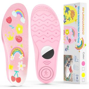 RFUNGUANGO Insoles for Airtag Hidden Holder, Tracker Devise Case for Kids, Comfortable Inserts for ShoesPink Rainbow (Pink, 6.89-7.48IN 10 Toddler-12.5 Toddler)