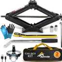 Car Jack Kit | Scissor Jack for Car 2 Ton (4,400 lbs) - Tire Jack Tool Kit | Portable, Ideal for SUV and Auto - Universal Kit with Lug Wrench | Heavy Duty Material
