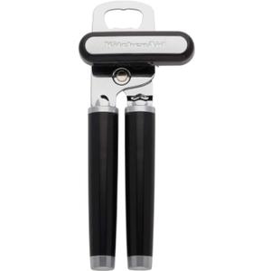 KitchenAid Classic Multifunction Can Opener and Bottle Opener Easy to Use, Razor Sharp Stainless Steel Cutting Wheel, Soft Ergonomic Handles, Black  