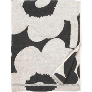 MARIMEKKO Unikko Terry Cotton Bath Towel (Charcoal)  Floral Patterned Bath Towels  59 in x 28 in