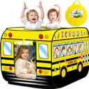Pop Up Play Tent for Kids Aged 3-5 Years Old Boys and Girls : School Bus Tent Playhouse Toy Play Tents for Toddlers 3-5 Kids Tent Indoor Outdoor Playhouse Toys for 3 + Year Old, School Bus (Yellow)