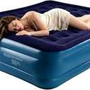 20 Inch Queen Air Mattress, Cordless USB-C Rechargeable Detachable Pump, 80"x60" Raised Bed with Built-in Pillow Top, 650lbs Heavy Duty Inflatable Mattress for Camping Tent Guest Use