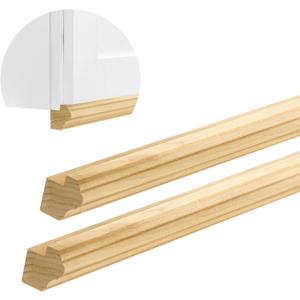 DoubleFill 2 Pack 47" Kitchen Cabinet Light Rail Molding 1-3/8" Wide x 1-1/2" Trim Wood Unfinished Kitchen Cabinet Molding for DIY Cabinetry, Yellow Poplar, 94" Total