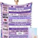 Super Soft Thickened Flannel Throw Blanket, 60" x 50", Mom's Birthday Gift with Card & Box